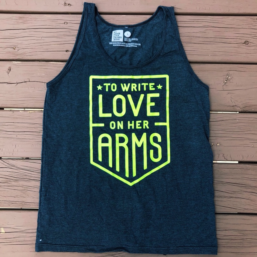 To Write Love On Her Arms Neon/Heather Green Tank